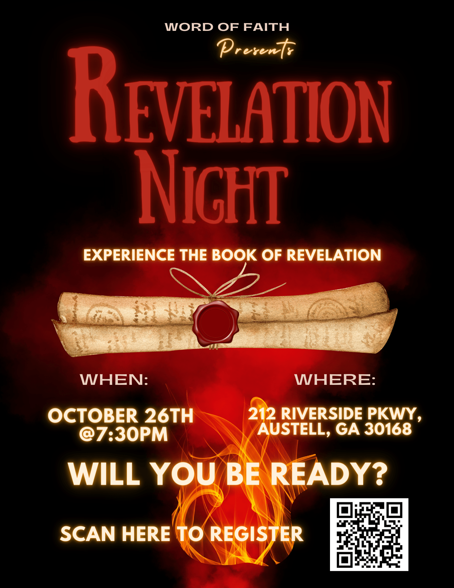 Revelation Night Flyer QR Code