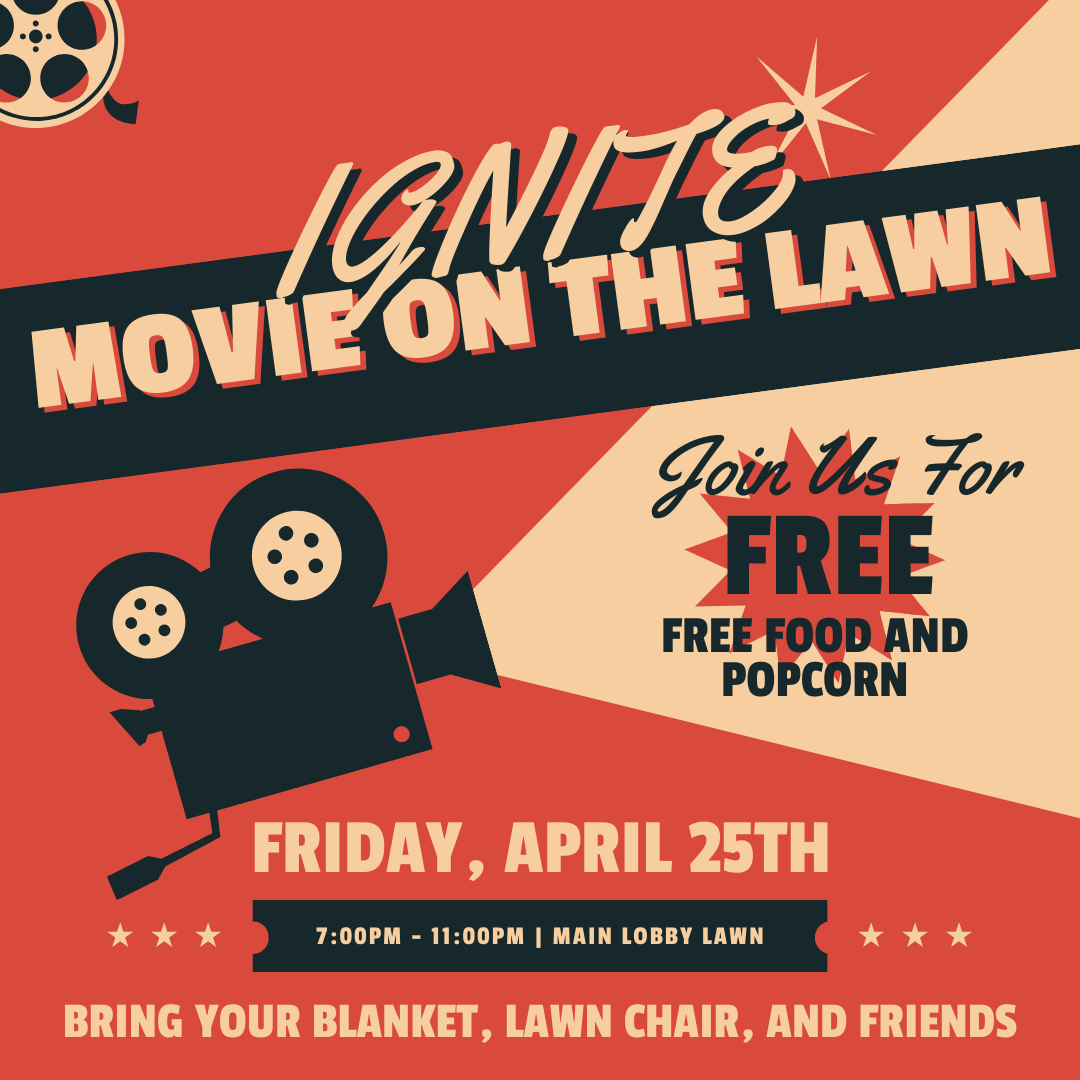 Black Cream Bold Retro Movie Night Instagram Post